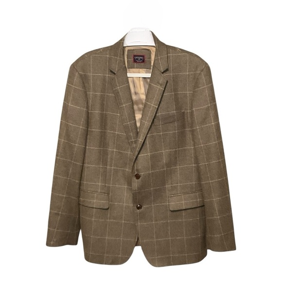 UNTUCKit Other - UNTUCKit Wool & Cashmere Diamond Sports Jacket Gray/Brown Check 44R